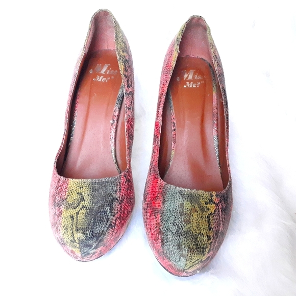 Miss Me Multicolored Snakeskin Platform Heels 8.5 - Picture 2 of 7